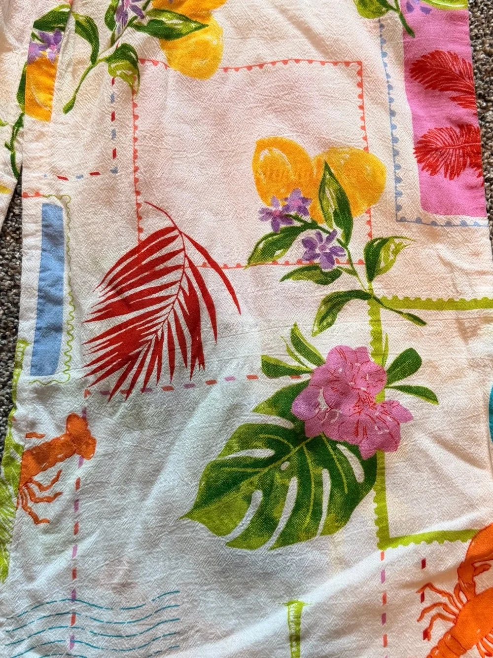 NWOT - Tropical Print Button-Front Matching Pants Set - Picture 3 of 4